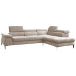 Pascal morabito - grand canapé d'angle droit convertible en velours beige sepina de Pascal morabito - grand canapé d'angle droit convertible en velours beige sepina de