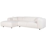 Vente - unique - grand canap� d'angle gauche en tissu bouclette blanc pogni de maison c�phy