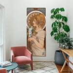 Plage - grand dcor panoramique dcoup, affiche mucha, la plume, anne 1900, art nouveau