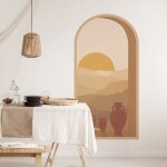 Plage - grand d�cor panoramique d�coup�, papier peint chambre, sans colle, arche tendance