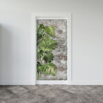 Plage - grand d�cor panoramique d�coup�, trompe l'oeil mur de brique, feuilles de vertes, mur v�g�tal, ...