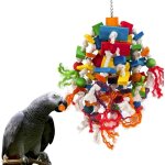 Grand jouet pour perroquet - blocs de bois multicolores pour d�chirer les jouets pour oiseaux sugg�r�s ...