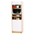 Grand meuble colonne de cuisine micro onde bois clair et blanc nantes