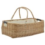 Aubry gaspard - grand panier rectangulaire en osier et coton