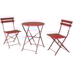 Grand patio ensemble bistro 3 pices avec cadre renforc, rsistant  la rouille 2 chaises et 1 table, ...