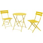 Ensemble bistro 3 pièces avec cadre renforcé, résistant à la rouille 2 chaises et 1 table, acier premium, ... Ensemble bistro 3 pièces avec cadre renforcé, résistant à la rouille 2 chaises et 1 table, acier premium, ...