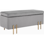 Homcom - grand pouf coffre de rangement design contemporain - banc avec espace de rangement - dim. 100l ...