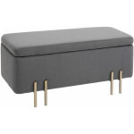 Homcom - grand pouf coffre de rangement design contemporain - banc avec espace de rangement - dim. 100l ...
