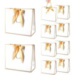 Grands sacs cadeaux avec anse, sacs cadeaux en papier avec ruban d'arc, sacs cadeaux avec anse, sacs ...