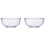 Grand saladier, rond, acrylique de haute qualit�, incassable, transparent, 2 pi�ces, petit