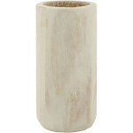 Grand vase rond en bois clair