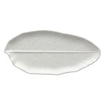 Grande assiette feuille allong�e 36, 5x17x2, 5 cm zelda gr�s gris