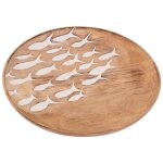 Grandes botes et plateaux pour assiettes  poisson plateau de dcoration rond marron - 2x22x22cm - signes ...