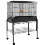 Grande cage oiseaux - cage perroquet - grande volière sur roulettes - étagère, plateaux coulissants, ... Grande cage oiseaux - cage perroquet - grande volière sur roulettes - étagère, plateaux coulissants, ...
