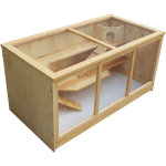 Wiltec - clapier xxl ? 115 x 60 x 58 cm ? 2 tages ? bois sapin ? avec esaclier, couvercle rabattable ...