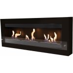 Purline - trs grande chemine murale  l'thanol en acier et verre tremp
