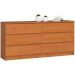 Grande commode pour le salon akord k160 aulne 160 cm 6 tiroirs faade aulne 160x40x77 cm