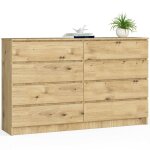 Akord - grande commode pour le salon k160 ch�ne artisan 160 cm 8 tiroirs fa�ade ch�ne artisan 160x40x99 ...
