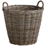 Grande corbeille en poelet gris