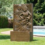 Wanda collection - grande fontaine de jardin mur d'eau déesse balinaise brun 150 cm Wanda collection - grande fontaine de jardin mur d'eau déesse balinaise brun 150 cm