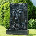 Wanda collection - grande fontaine de jardin mur d'eau visage de bouddha 2m 10 noir Wanda collection - grande fontaine de jardin mur d'eau visage de bouddha 2m 10 noir
