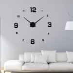 Grande horloge murale 3d silencieuse, pendule murale moderne design, métallique sans cadre minimaliste ... Grande horloge murale 3d silencieuse, pendule murale moderne design, métallique sans cadre minimaliste ...