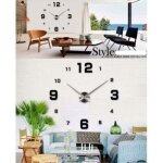 Grande horloge murale diy silencieuse moderne sticker 3d home office decor cadeau (noir)