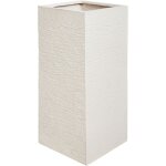 Grande jardini�re haute int�rieur et ext�rieur 26x26x60 cm en fibre d'argile beige clair dion
