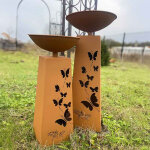 La grande prairie - ensemble 2 vasques plantes papillons 36x82cm
