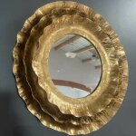 La grande prairie - miroir rond dor� king 40x40x6cm