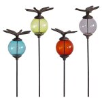 La grande prairie - set de 4 tuteurs boules color�es animaux libellules