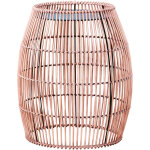 Grande ronde table d'appoint pour le jardin - osier de bambou - dessus de table en mtal - support pour ...