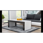 Dusine - grande table basse spider blanc mat avec bordures noir laques