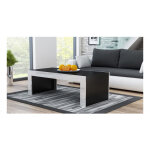 Dusine - grande table basse spider noir mat avec bordures blanc laques