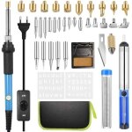 Graveur et outil de prcision, kit de pyrogravure 54 pcs pyrogravure sur bois 60w temprature rglable de ...