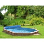 Gre - b�che �t� � bulles pour piscine bois ovale cannelle 2 de dimensions int�rieures 4, 87 x 2, 86m ...