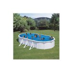 Gre - piscine ovale acier gr� fidji - 7, 30 x 3, 75 x 1, 20 m
