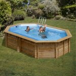 Piscine bois cannelle 2 5, 35m x 3, 35m x h: 1, 17m