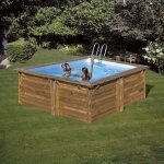 Gre - piscine bois carra 3 - 3, 05m x 3, 05m x h: 1, 19m