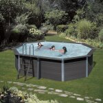 Gre - piscine composite avant - garde ovale 5, 24 x 3, 86 x 1, 24 m - gr�