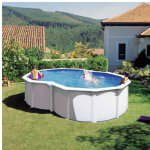 Gre ? piscine hors sol acier en huit 520 x 350 x h 122 cm ? volume 13696l ? filtration filtre � sable ...