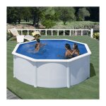Gre - kit piscine hors sol acier ronde blanche �300 x 122 cm (livr�e avec filtre a sable et �chelle)