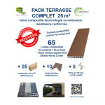 Green outside ? kit complet 25 m� lame de terrasse composite coexprotect� ? couleur pin ? l. 260 x l. ...