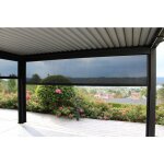 Pergola bioclimatique aluminium event premium 4x3m, motoris�e avec �clairage led int�gr� (t�l�commande). ...