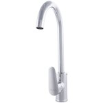 Greenice - robinet de cuisine en laiton / zinc, plaqu� chrome, eau chaude - froide, tuyaux, bec haut, ...