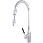 Greenice - robinet de cuisine en laiton / zinc, plaqu� chrome, eau chaude - froide, tuyaux, bec haut, ...