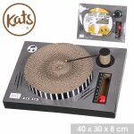 Griffoir design platine vinyle avec jouets kats - marron, gris - carton - l 41 x p 30 x h 8 cm - livraison ...