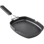 Grill en fonte d'aluminium ray xylan manche pliable 20cm