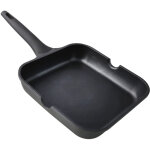 Grill fonte d'aluminium xylan manche fixe lisse 28cm