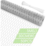 Grillage maille, grillage a poule, grille m�tallique voli�re acier galvanis� 30cmx5m �paisseur fil 0. ...